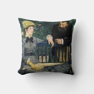 Edouard Manet - In the Conservatory Throw Pillow