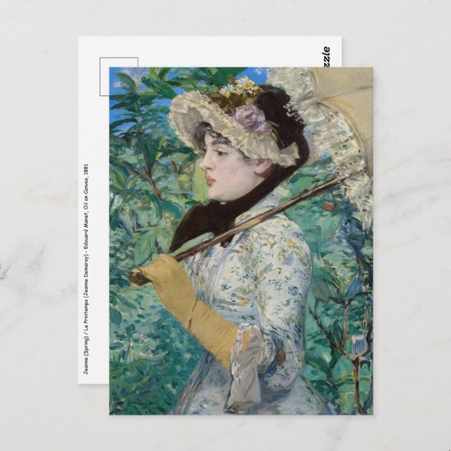Edouard Manet - Jeanne / Spring Postcard (Front/Back)