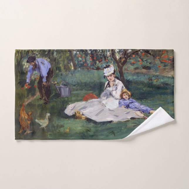 Edouard Manet - La famille Monet dans son jardin (Serviette à main)