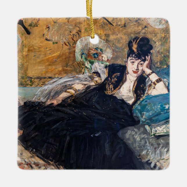 Edouard Manet - Lady with Fans Ceramic Ornament (Front)