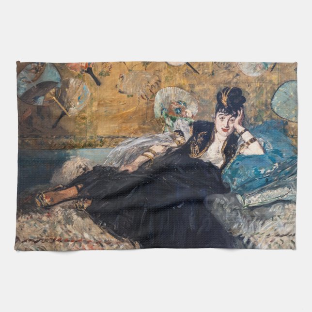 Edouard Manet - Lady with Fans Kitchen Towel (Horizontal)