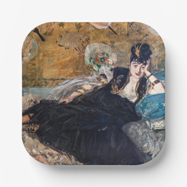 Edouard Manet - Lady with Fans Paper Plate (Front)