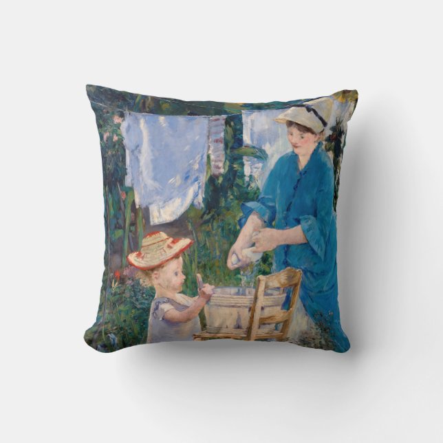 Edouard Manet - Laundry Throw Pillow (Front)