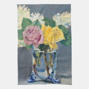 Edouard Manet - Lilacs and Roses Kitchen Towel