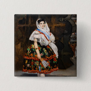 Edouard Manet - Lola de Valence 2 Inch Square Button