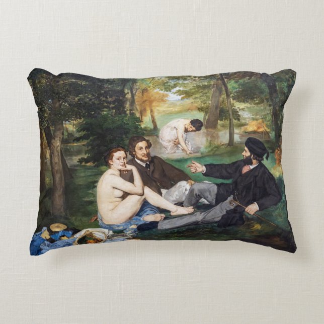 Edouard Manet - Luncheon on the Grass Accent Pillow (Front)