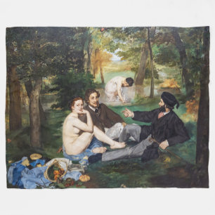 Edouard Manet - Luncheon on the Grass Fleece Blanket