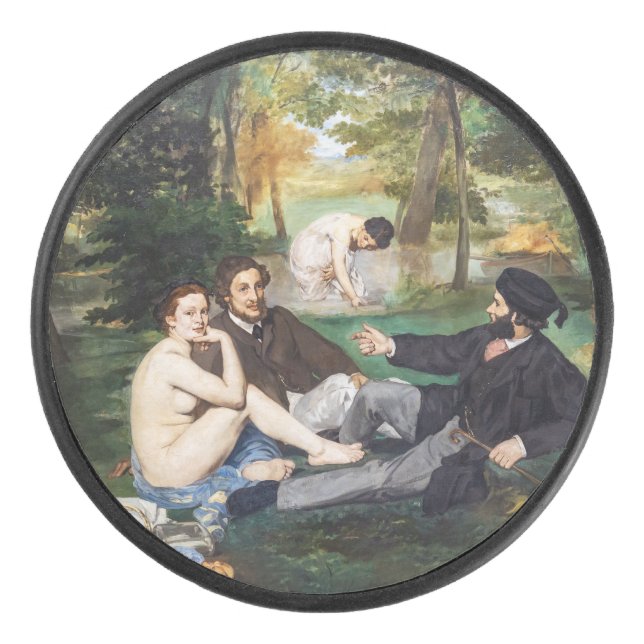 Edouard Manet - Luncheon on the Grass Hockey Puck (Front)