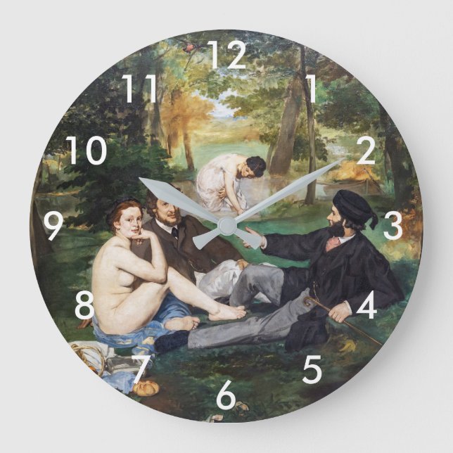 Edouard Manet - Luncheon on the Grass Large Clock (Front)