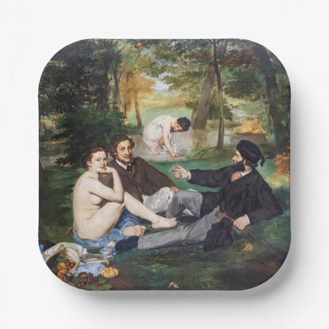 Edouard Manet - Luncheon on the Grass Paper Plate (Front)