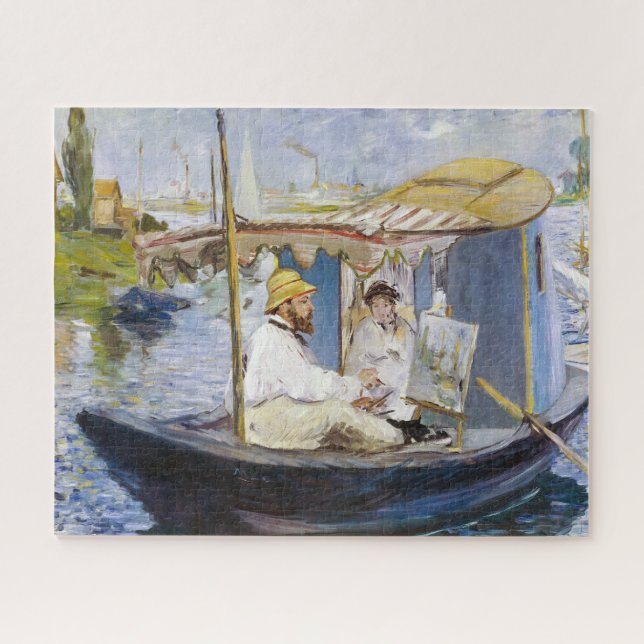 Edouard Manet - Monet in his Studio Boat Jigsaw Puzzle (Horizontal)