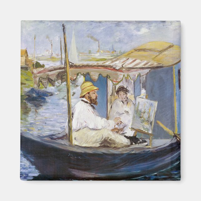Edouard Manet - Monet in his Studio Boat Magnet (Front)