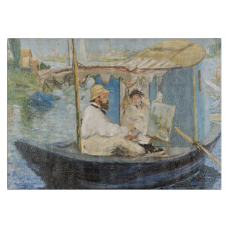 Edouard Manet - Monet Painting on His Studio Boat Cutting Board