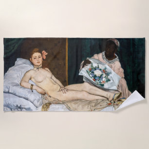 Edouard Manet - Olympia Beach Towel