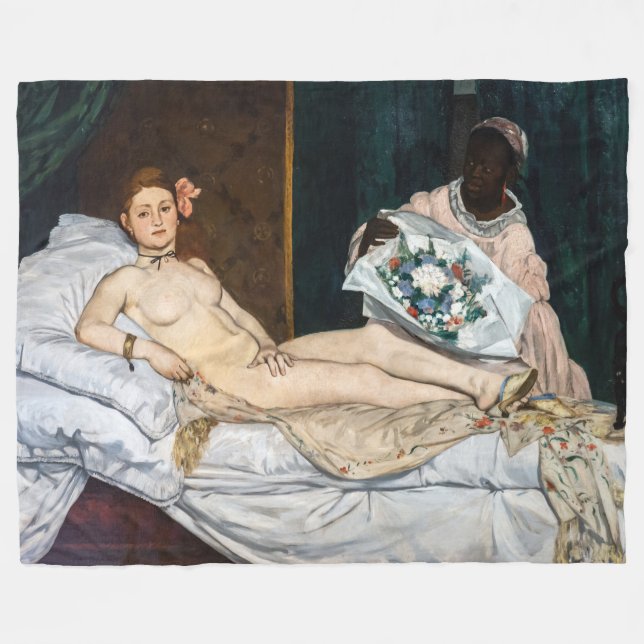 Edouard Manet - Olympia Fleece Blanket (Front (Horizontal))