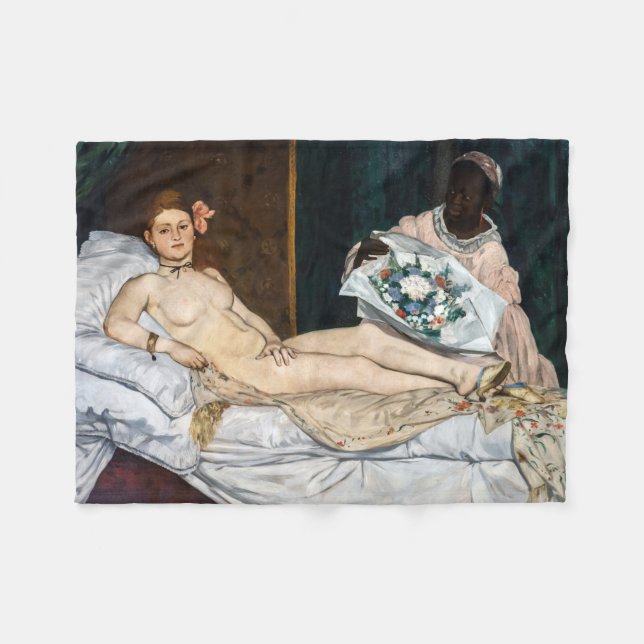 Edouard Manet - Olympia Fleece Blanket (Front (Horizontal))