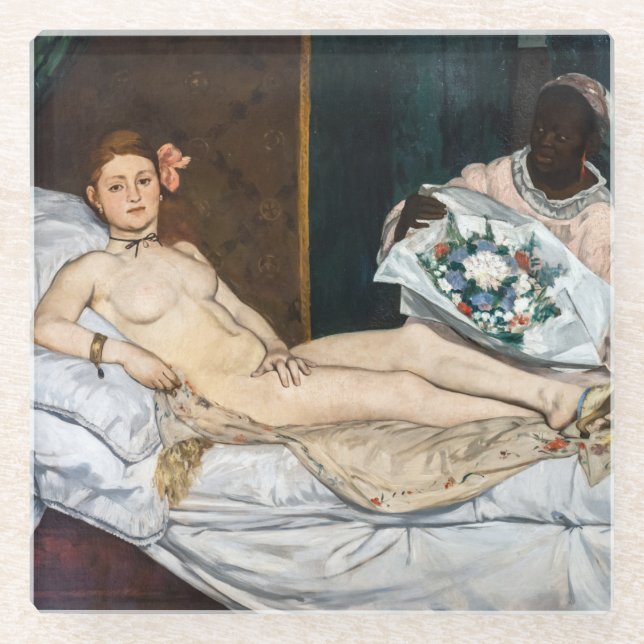 Edouard Manet - Olympia Glass Coaster (Front)