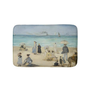 Edouard Manet - On the Beach, Boulogne-sur-Mer Bath Mat