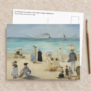 Edouard Manet - On the Beach, Boulogne-sur-Mer Postcard