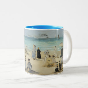 Edouard Manet - On the Beach, Boulogne-sur-Mer Two-Tone Coffee Mug