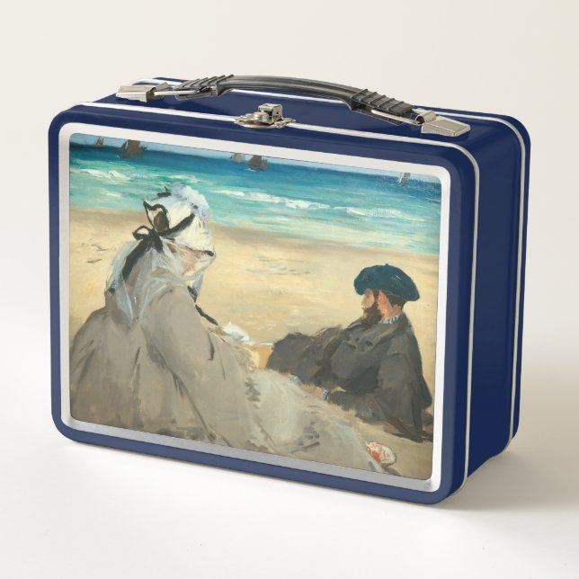 Edouard Manet - On the Beach Metal Lunch Box (Front)