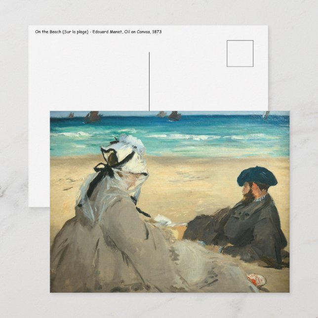 Edouard Manet - On the Beach Postcard (Front/Back)