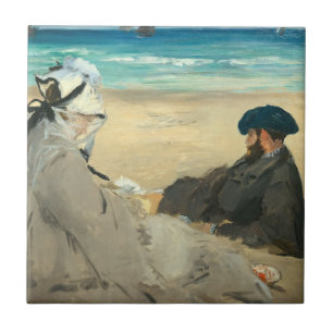 Edouard Manet - On the Beach Tile