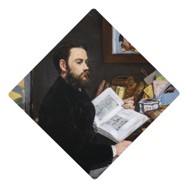 Edouard Manet - Portrait of Emile Zola Graduation Cap Topper (Front)