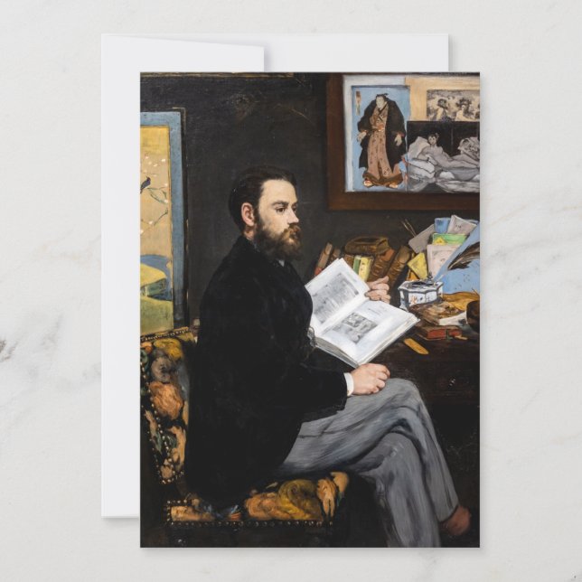 Edouard Manet - Portrait of Emile Zola Invitation (Front)
