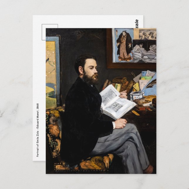 Edouard Manet - Portrait of Emile Zola Postcard (Front/Back)