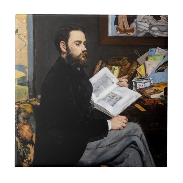 Edouard Manet - Portrait of Emile Zola Tile (Front)