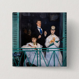 Edouard Manet - The Balcony / Le Balcon 2 Inch Square Button