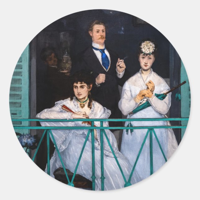 Edouard Manet - The Balcony / Le Balcon Classic Round Sticker (Front)