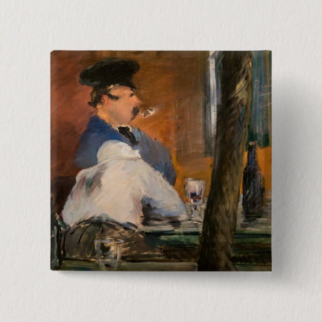 Edouard Manet - The Bar, Le Bouchon 2 Inch Square Button (Front)