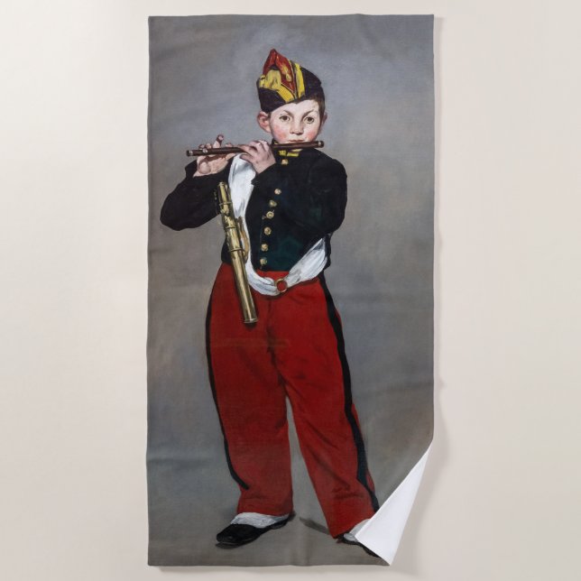 Edouard Manet - The Fifer / Young Flautist Beach Towel (Front)