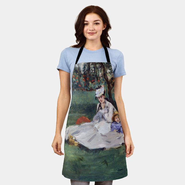 Edouard Manet - The Monet family in their garden Apron (Worn)