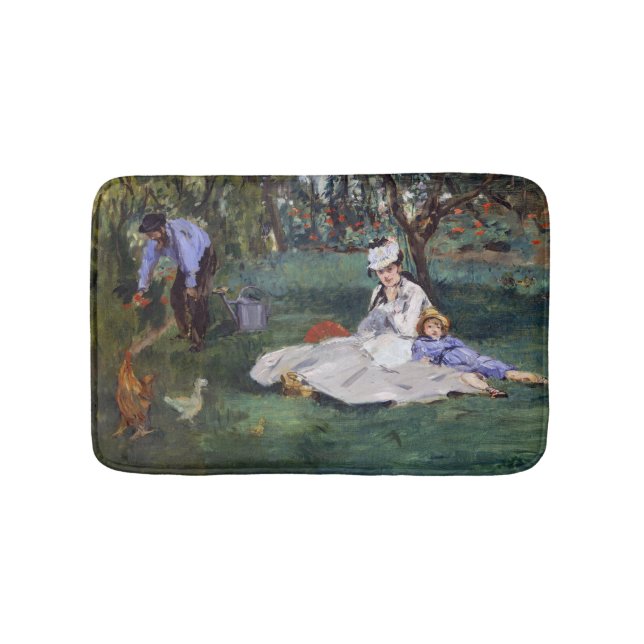 Edouard Manet - The Monet family in their garden Bath Mat (Front)