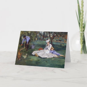 Edouard Manet - The Monet family in their garden Card