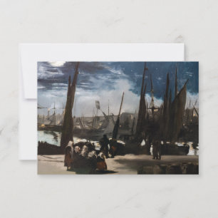 Edouard Manet - The Port of Boulogne by Moonlight Thank You Card