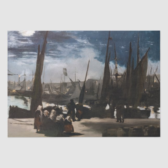 Edouard Manet - The Port of Boulogne by Moonlight Tissue Paper (Front)