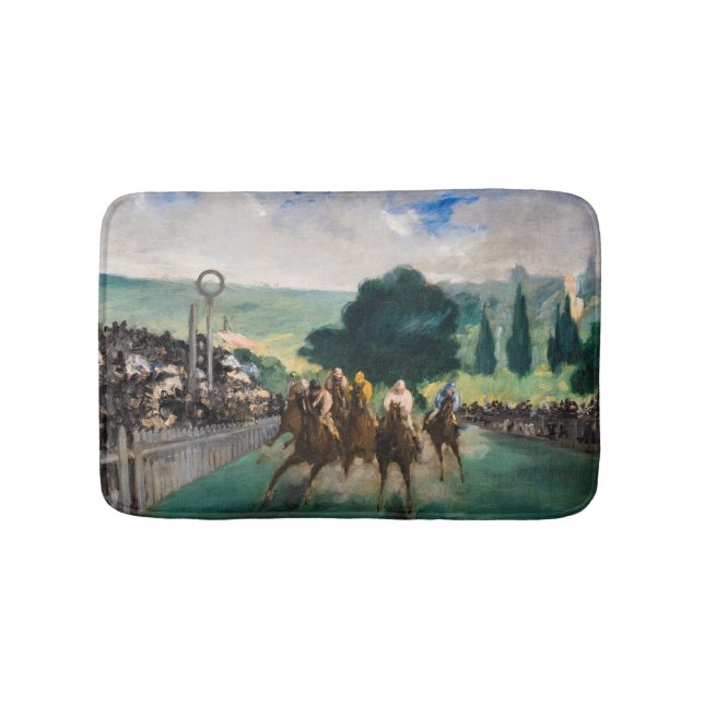 Edouard Manet - The Races at Longchamp Bath Mat (Front)