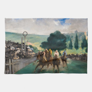 Edouard Manet - The Races at Longchamp Kitchen Towel