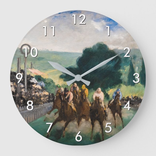 Edouard Manet - The Races at Longchamp Large Clock (Front)