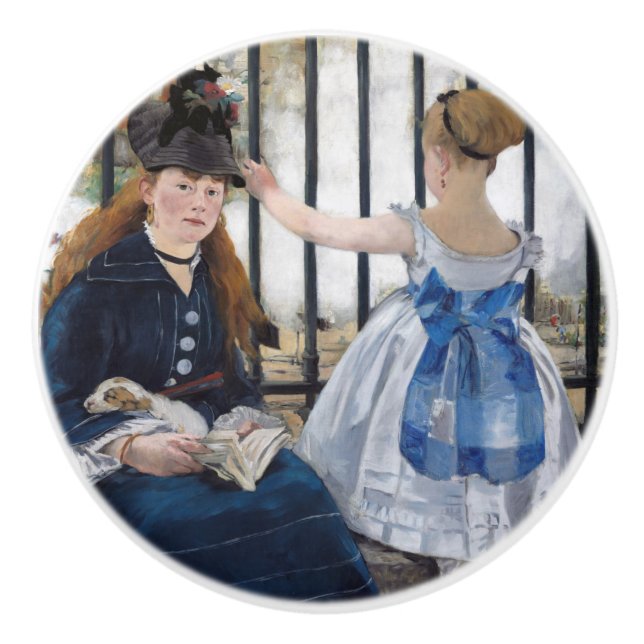 Edouard Manet - The Railway Ceramic Knob (Front)