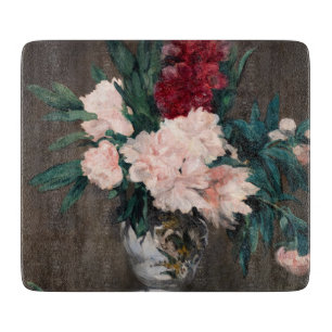 Edouard Manet - Vase of Peonies on  Small Pedestal Cutting Board