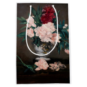 Edouard Manet - Vase of Peonies on Small Pedestal Medium Gift Bag
