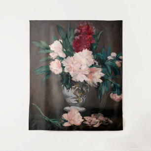 Edouard Manet - Vase of Peonies on  Small Pedestal Tapestry