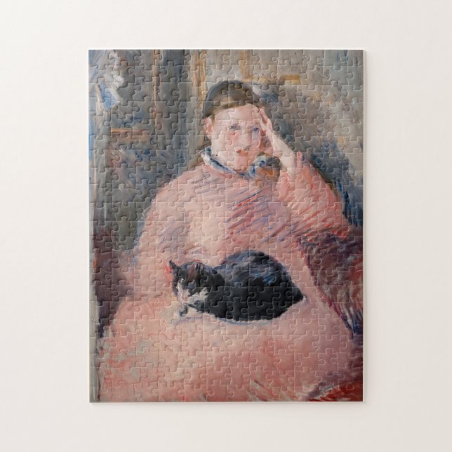 Edouard Manet - Woman with a Cat Jigsaw Puzzle (Vertical)
