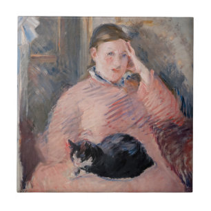 Edouard Manet - Woman with a Cat Tile