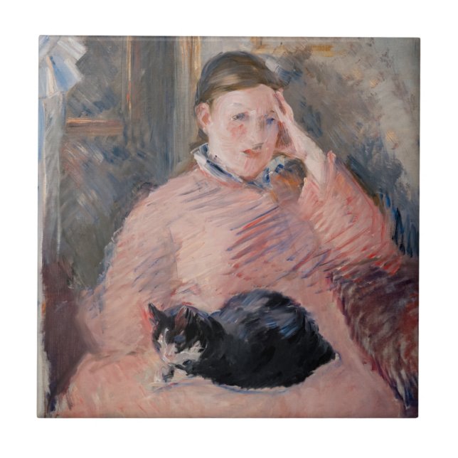 Edouard Manet - Woman with a Cat Tile (Front)